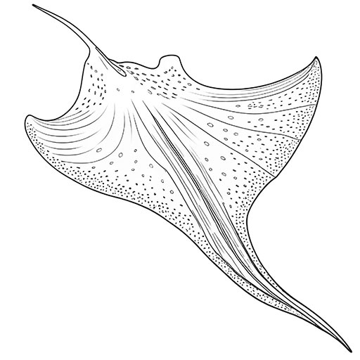A Stingray, hand drawn in thick outlines