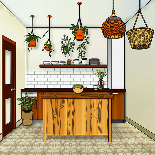 Boho Kitchen  - Suggested coloring