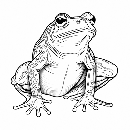 Bullfrog, hand drawn in thick outlines