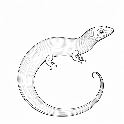 Caecilian, hand drawn in thick outlines
