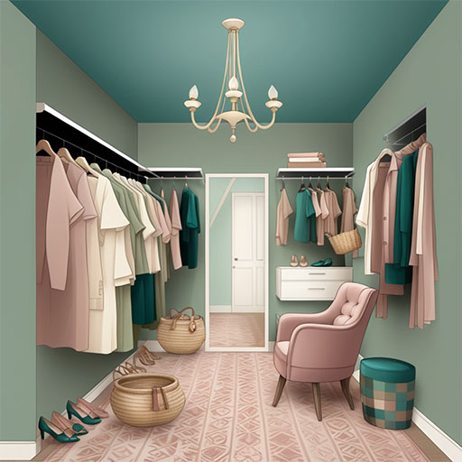 Chic Walk-in Closet - suggested coloring
