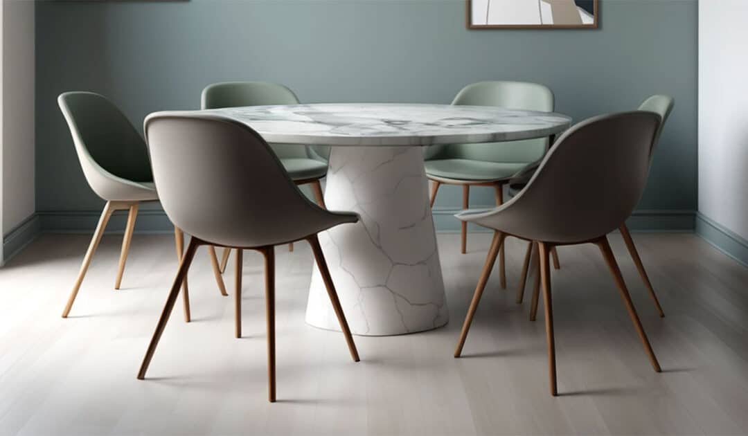A Contemporary Dining Room with a Round Table