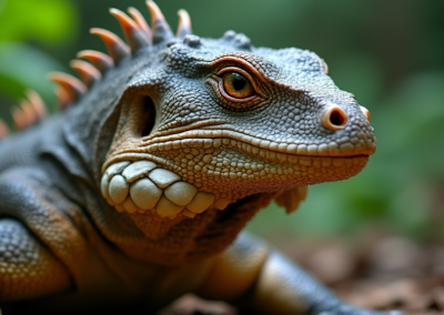 Closeup on Komodo Dragon Face