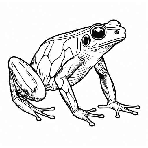 Poison Dart Frog, hand drawn in thick outlines