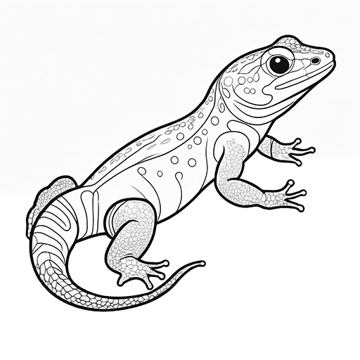 Salamander, hand drawn in thick outlines