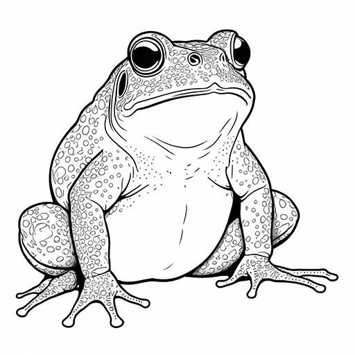 Toad, hand drawn in thick outlines