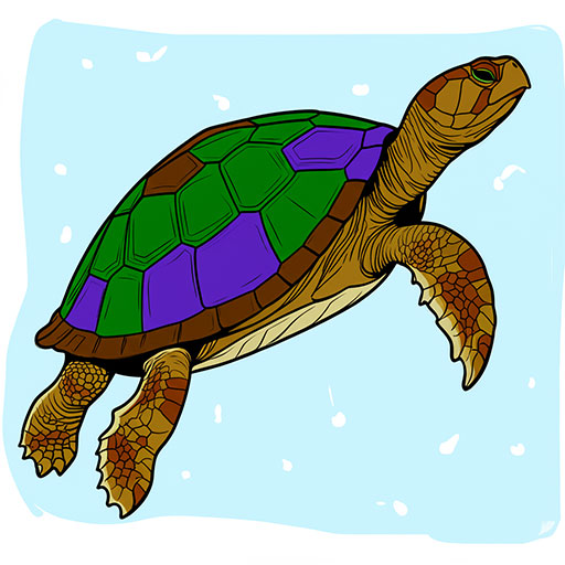 A turtle swimming Suggested coloring