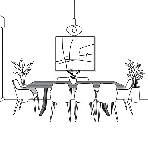 Contemporary dinning room - Outlines