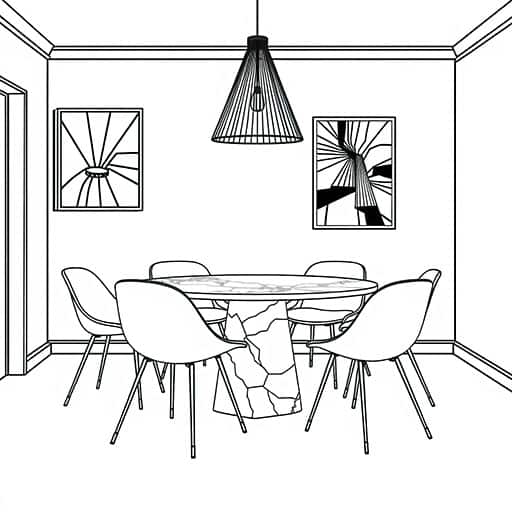 Contemporary Dinning Room - Outlines