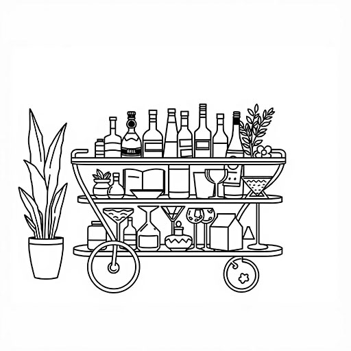 Bar Cart - Outlines