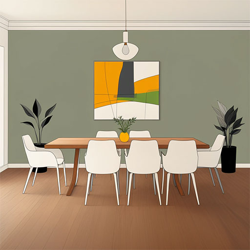 Contemporary dinning room - suggested coloring