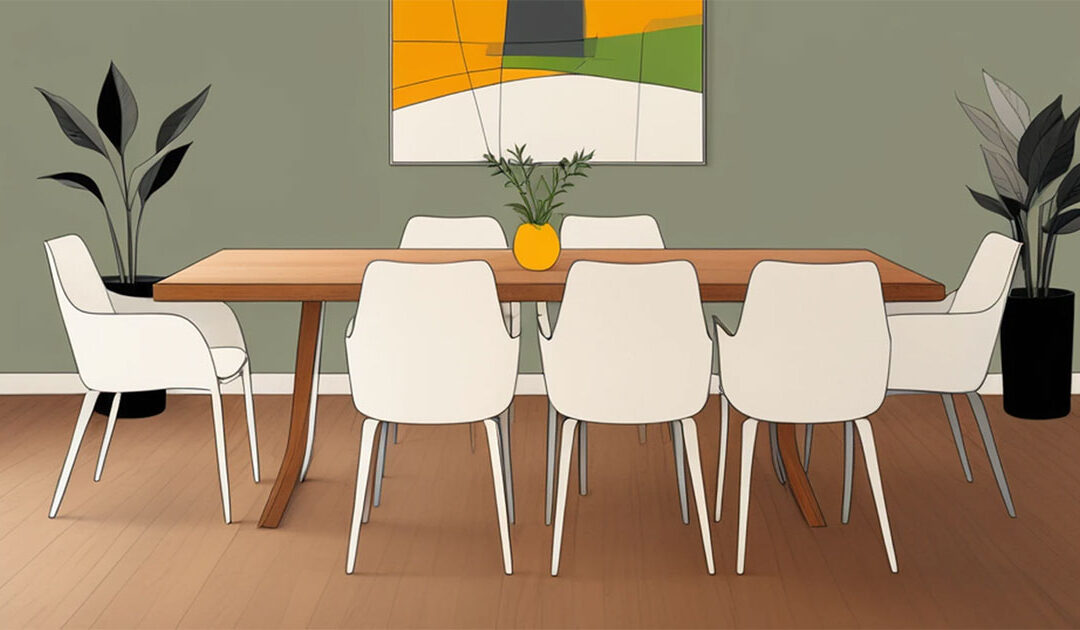 A Contemporary Dining Room with a Long Table