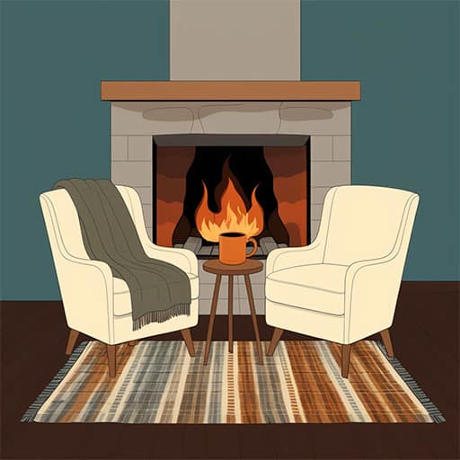 Cozy fireplace - suggested coloring