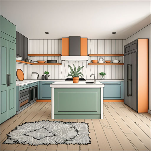 Scandinavian Kitchen - suggested coloring