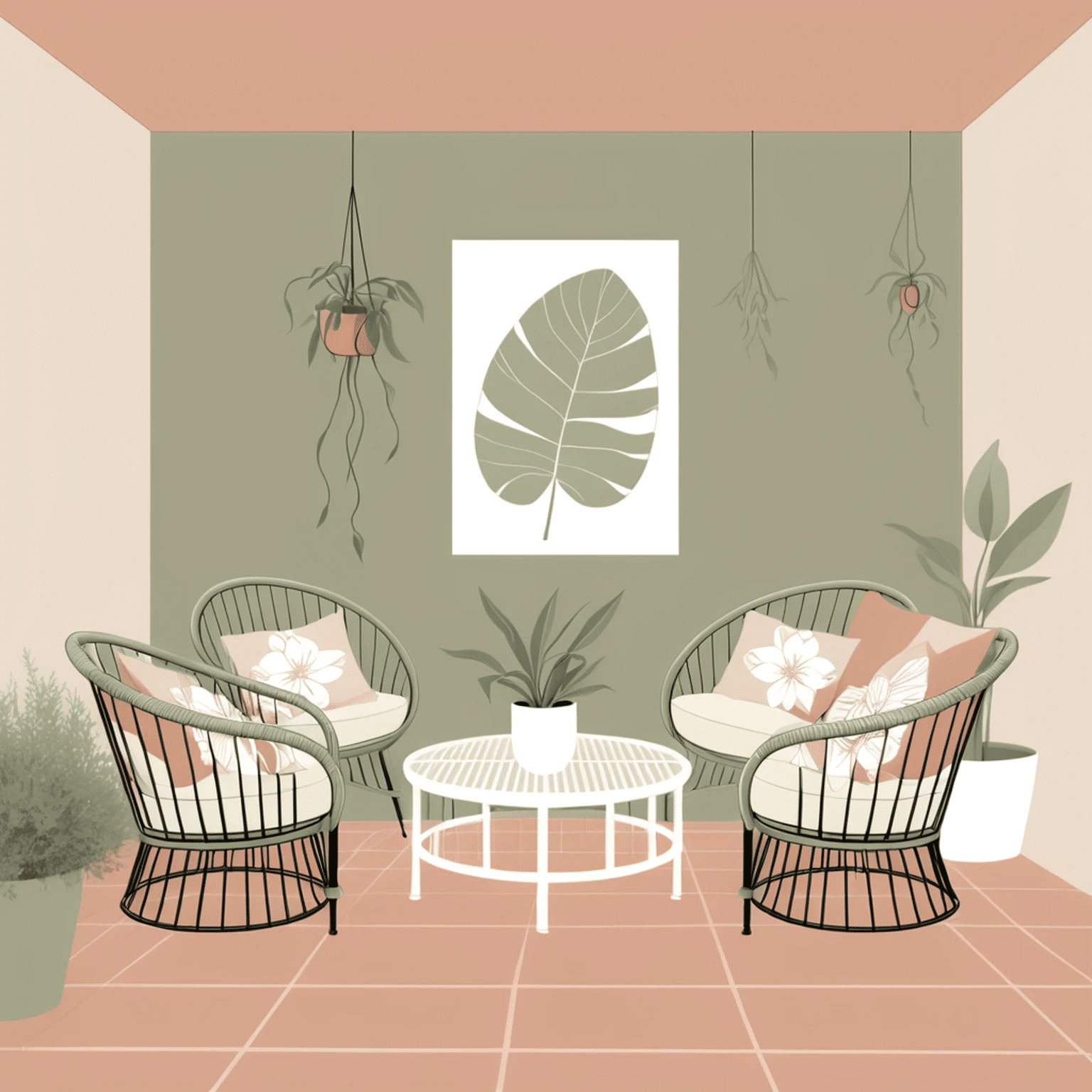 Tropical themed living room - suggested coloring