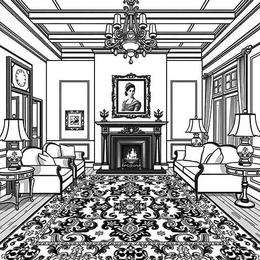 Traditional Living Room - Outlines