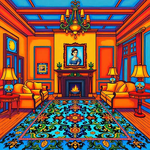 Traditional living room - suggested coloring