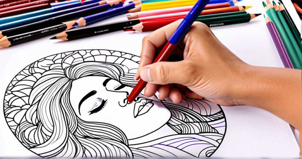 Coloring helps with stress relief and mindfulness