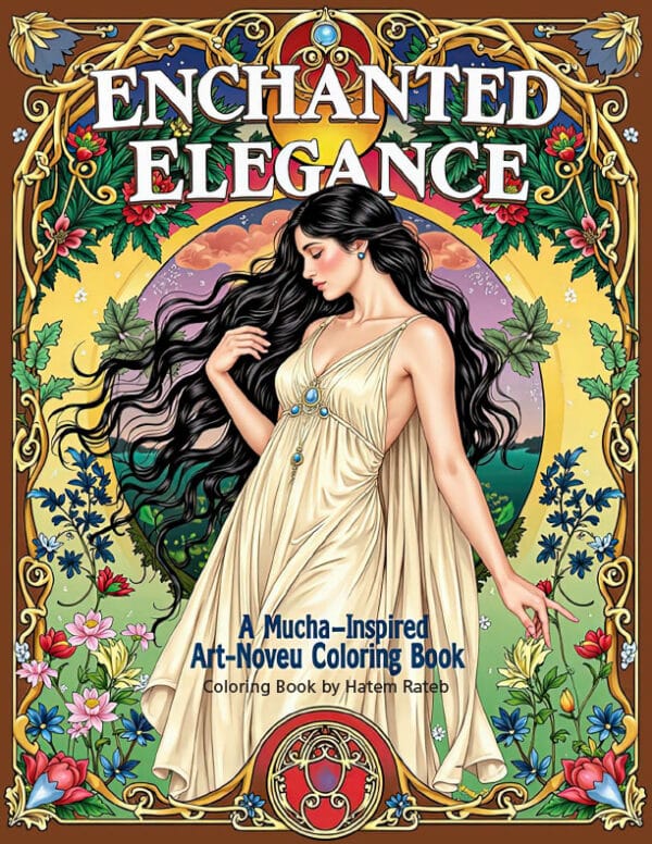 A Stunning Mucha Inspired Coloring Book
