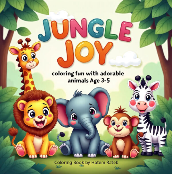Jungle Animals coloring book cover